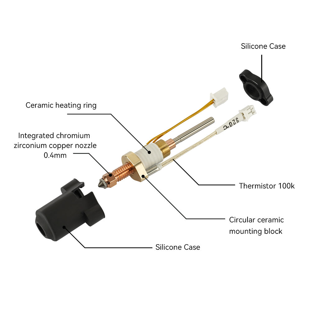For Creality K1C/K1 Max Hotend - огляд і ціна High Flow Ceramic Hotend
